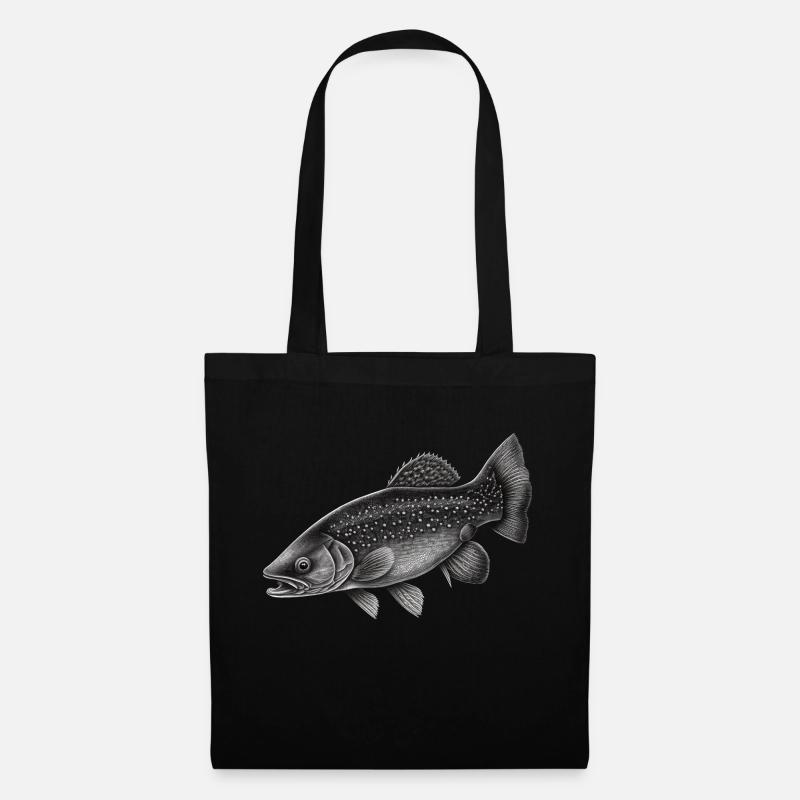 Fisch - Stoffbeutel - Schwarz