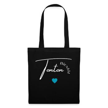 Bientôt tonton - Sac en tissu - noir - Devant