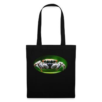 Jumping Spider - Mignonne araignée sauteuse avec de grands yeux1 - Sac en tissu - noir - Devant