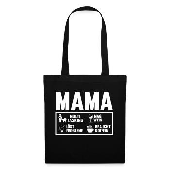 Mutter Muttertag Mama - Stoffbeutel - Schwarz - Vorne