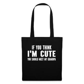 Si tu penses que je suis mignonne, tu devrais voir mon grand-père - Sac en tissu - noir - Devant