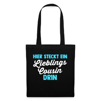 Lieblings Cousin - Stoffbeutel - Schwarz - Vorne