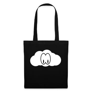 Wolke mit Augen / Wolken Design - Stoffbeutel - Schwarz - Vorne