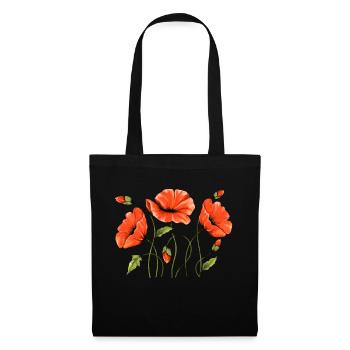 Fleur - Sac en tissu - noir - Devant