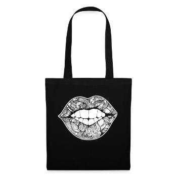 Lips, mouth, kissing lips - Tote Bag - black - Front