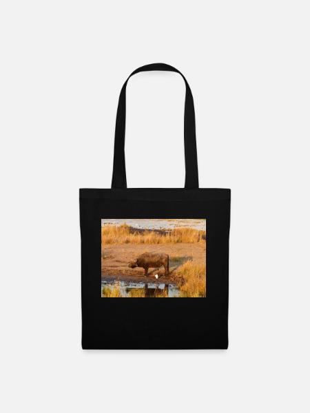 Afrikanische Kapbüffelherde Namibia Afrika - Stoffbeutel - Schwarz