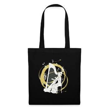 Harpist harp - Tote Bag - black - Front