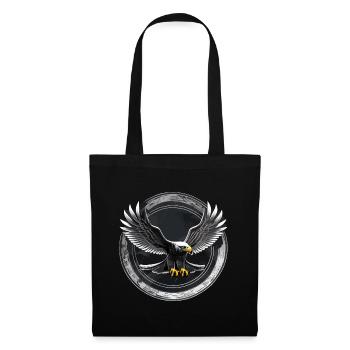 Logo de l’aigle dans le cercle - Sac en tissu - noir - Devant