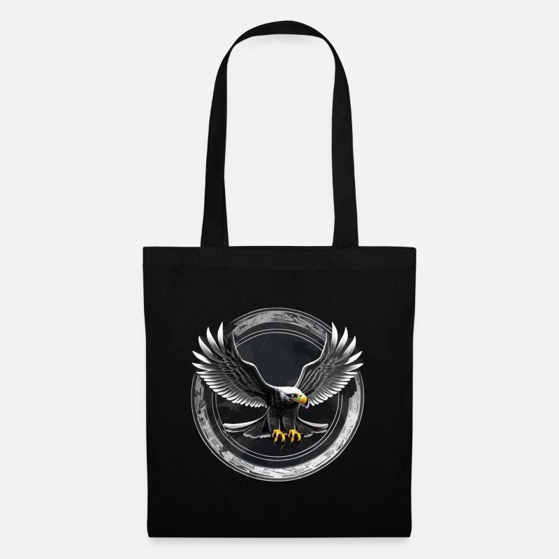 Adler Logo im Kreis - Stoffbeutel - Schwarz