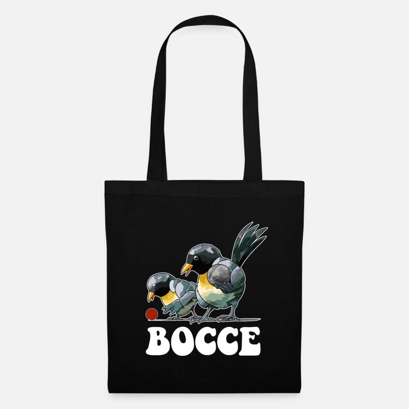 Boccespieler Spruch Ball Vogel mit Jack Bocci - Stoffbeutel - Schwarz