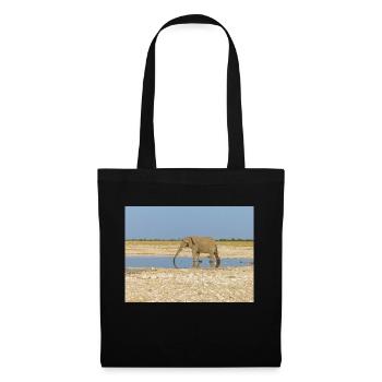 Elefant und Landschaft im Etosha Nationalpark - Stoffbeutel - Schwarz - Vorne