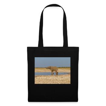 Elefant und Landschaft im Etosha Nationalpark - Stoffbeutel - Schwarz - Vorne