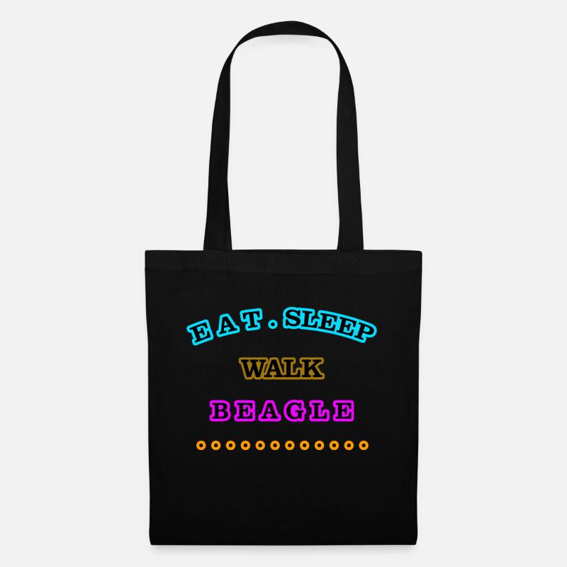 Manger, dormir, marcher, Beagle - Sac en tissu - noir