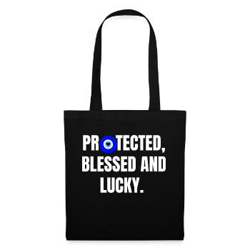 Protected and lucky - Sac en tissu - noir - Devant