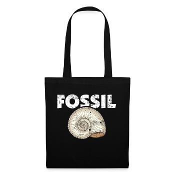 Fossil Urgestein Rarität alter Mann, alte Frau - Stoffbeutel - Schwarz - Vorne