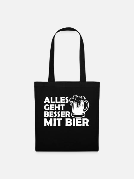 Bier Alkohol Party Getränk - Stoffbeutel - Schwarz