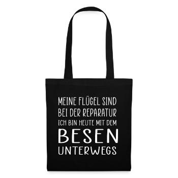 Meine Flügel Sind Bei Der Reparatur Halloween Hexe - Stoffbeutel - Schwarz - Vorne