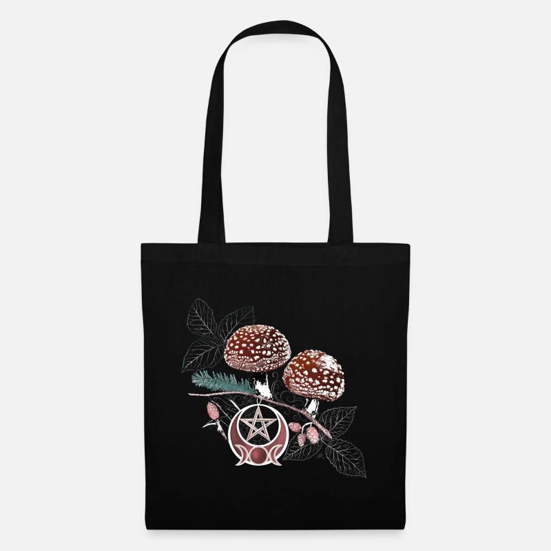 Toadstool Wicca Symbol Natural Magic Autumn - Tote Bag - black