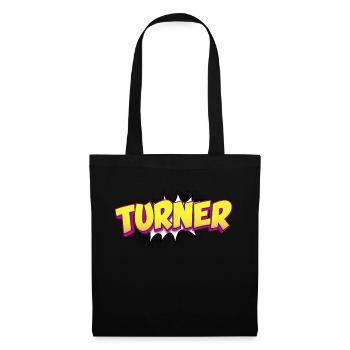 Turner Benutzerdefinierter Name Comic-Buch-Stil Pop-Art, - Stoffbeutel - Schwarz - Vorne