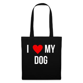Ich liebe meinen Hund - Stoffbeutel - Schwarz - Vorne