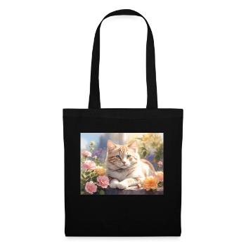 beautiful white cat - Tote Bag - black - Front