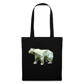 Ours, Polygone, Angulaire, Randonnée, Arbres, Animaux, Montagnes, Nature - Sac en tissu - noir - Devant