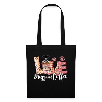 Border Collie Dog Coffee Lover Valentines Day - Tote Bag - black - Front
