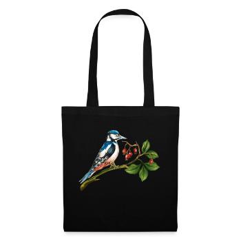 Bunter Vogel - Stoffbeutel - Schwarz - Vorne