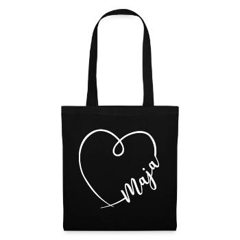 Maja Name Calligraphy Heart - Tote Bag - black - Front