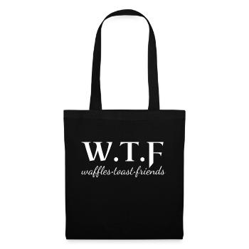 wtf waffles, funny food slogan - Tote Bag - black - Front