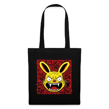 Angry Rabbit - Tote Bag - black - Front