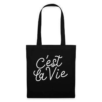 C'est la vie - Sac en tissu - noir - Devant