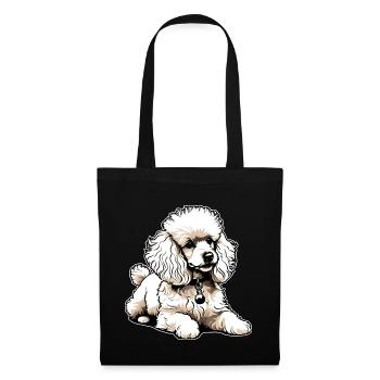 Caniche mignon - Sac en tissu - noir - Devant