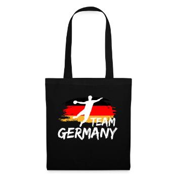 Handball Team Deutschland Flagge Handballer Ball - Stoffbeutel - Schwarz - Vorne