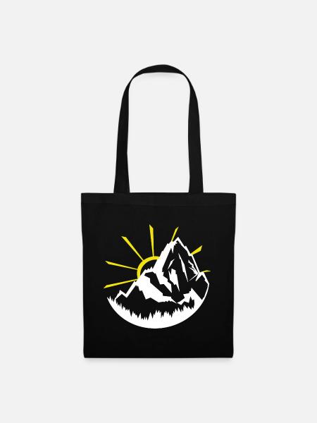 berge wandern sonne sport outdoor mountainlove - Stoffbeutel - Schwarz
