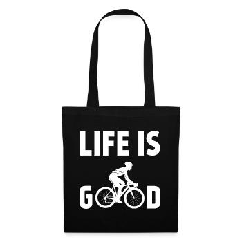 Cycling - Life is Good - Tote Bag - black - Front