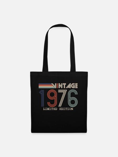 Jahrgang 1976 Jubiläumsgeschenk - Jahrgang 1976 - Stoffbeutel - Schwarz