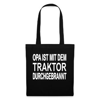 Traktor - Stoffbeutel - Schwarz - Vorne