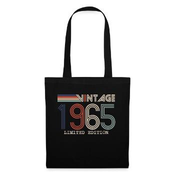 Jahrgang 1965 Jubiläumsgeschenk - Jahrgang 1965 - Stoffbeutel - Schwarz - Vorne