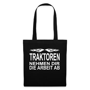 Traktor - Stoffbeutel - Schwarz - Vorne