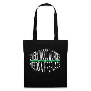 hearbeat chainsaw carpenter plumber joke - Tote Bag - black - Front