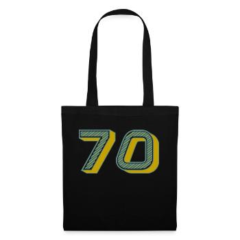 70. 70 ANS. 70e ANNIVERSAIRE. ANNIVERSAIRE 70 ANS. - Sac en tissu - noir - Devant