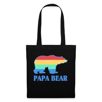 Papa bear Geschenk Vater Vatertag - Stoffbeutel - Schwarz - Vorne