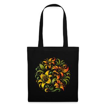 colorful lily bouquet elegant and curved - Tote Bag - black - Front