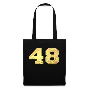 Number 48 Gold Glitter - 48th Anniversary - Tote Bag - black - Front