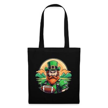 St. Patrick’s Day Shamrock Football américain - Sac en tissu - noir - Devant
