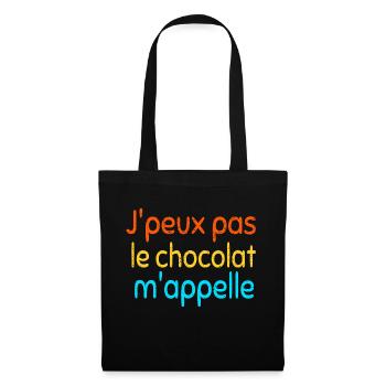 J' peux pas, le chocolat m'appelle - Sac en tissu - noir - Devant