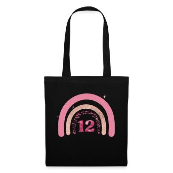 12e anniversaire rainbow rose - Sac en tissu - noir - Devant