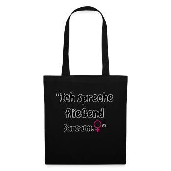 « Je parle sarcasme » - Sac en tissu - noir - Devant