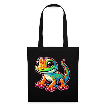 Gecko - Stoffbeutel - Schwarz - Vorne